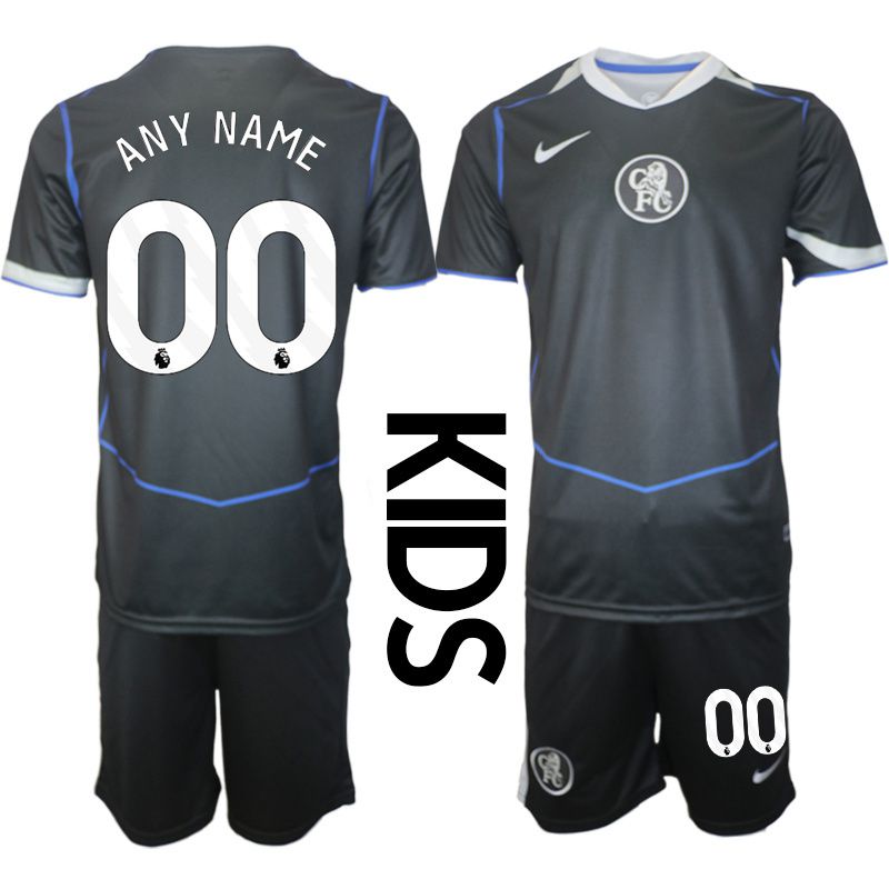 Youth 2025-2026 Club Chelsea away black customized Soccer Jersey->customized soccer jersey->Custom Jersey